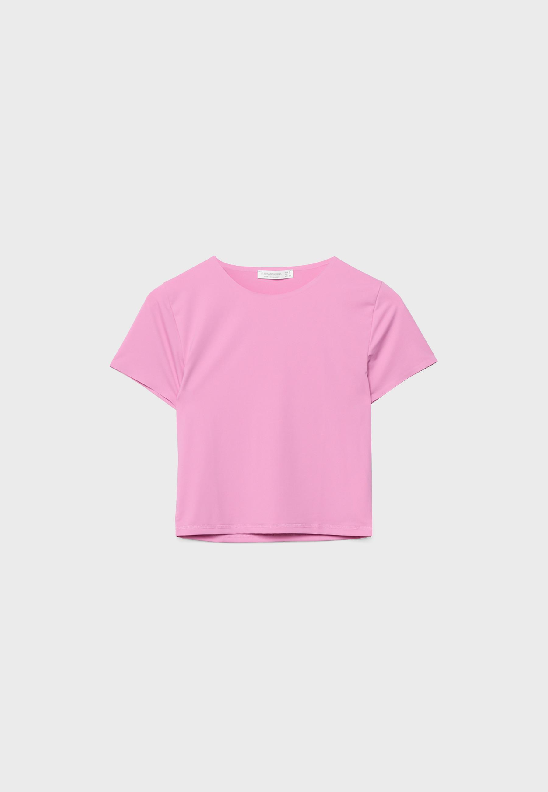 Basic polyamide T-shirt — Bubblegum pink