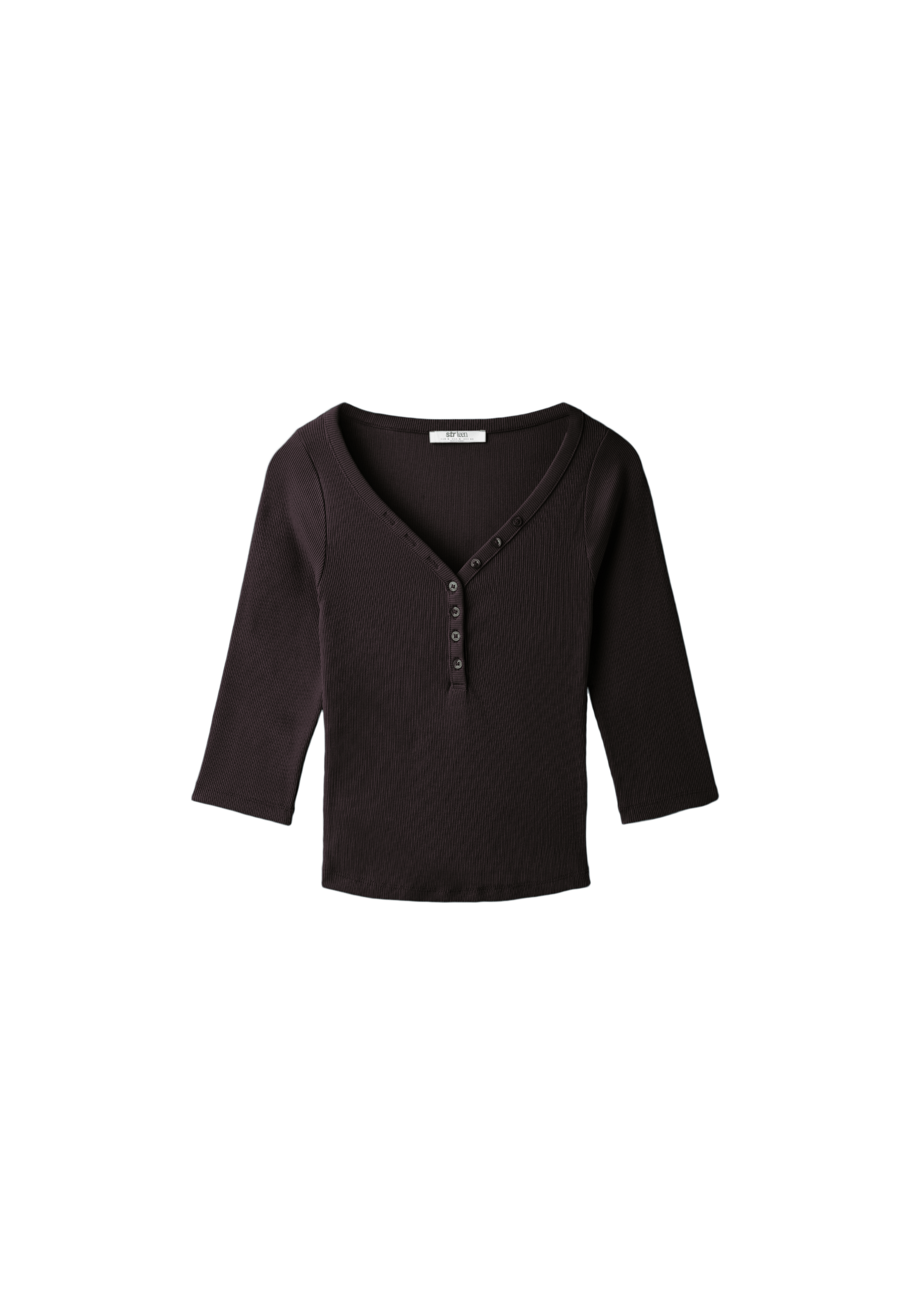 Stradivarius Düğmeli t-shirt görsel 5