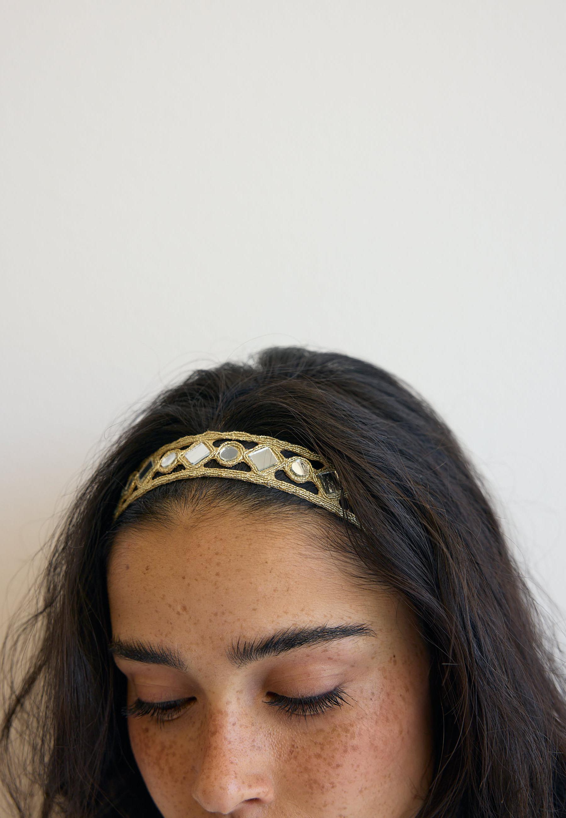 Set of 2 mirror headbands — Gold