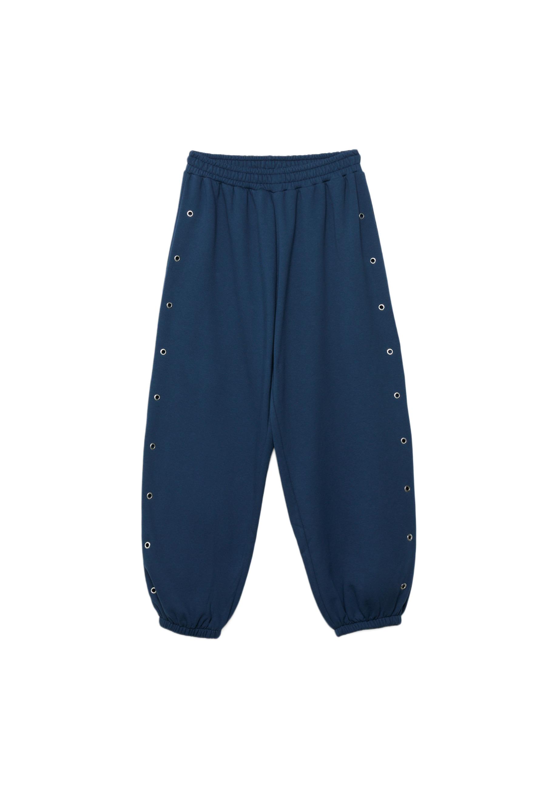 Eyelet jogger trousers — Navy blue