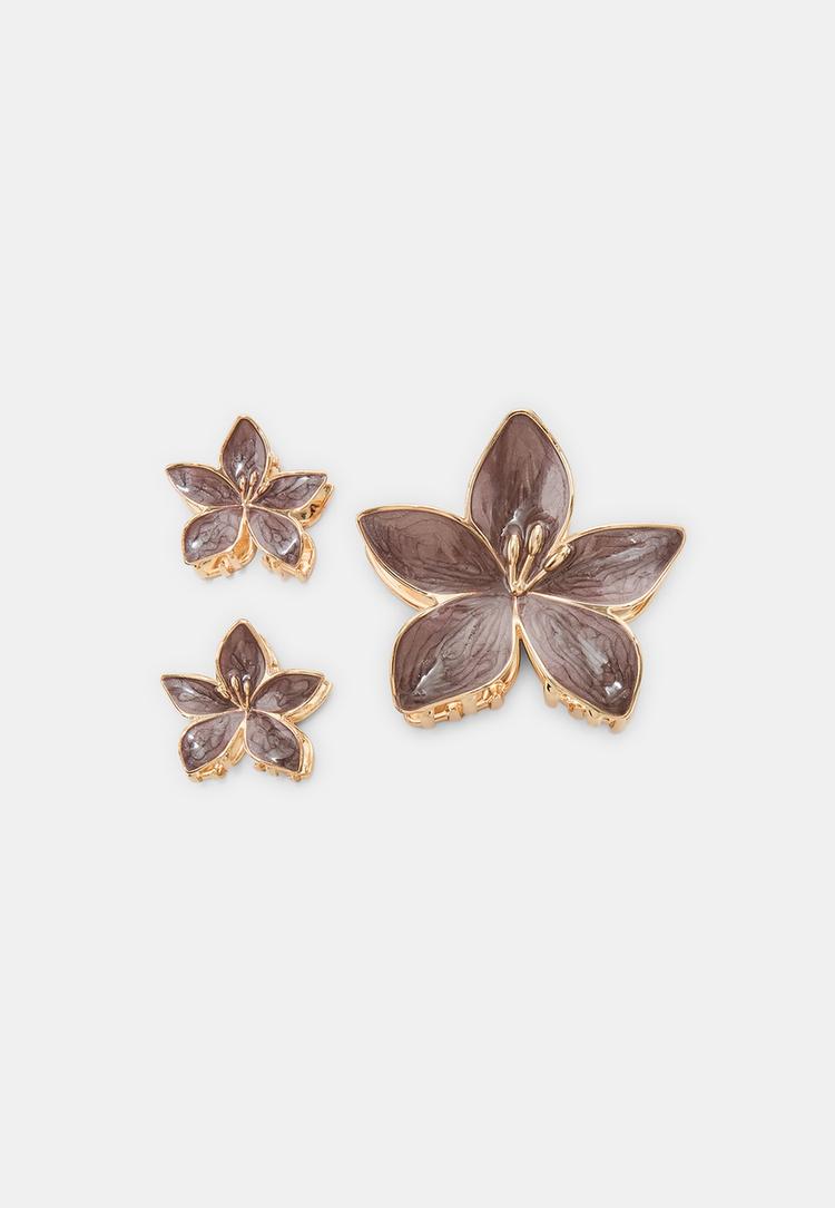 Stradivarius Set 3 Clame Floare Maro Os