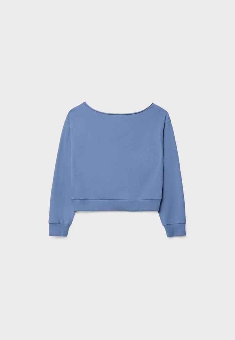 Baskılı crop sweatshirt_0