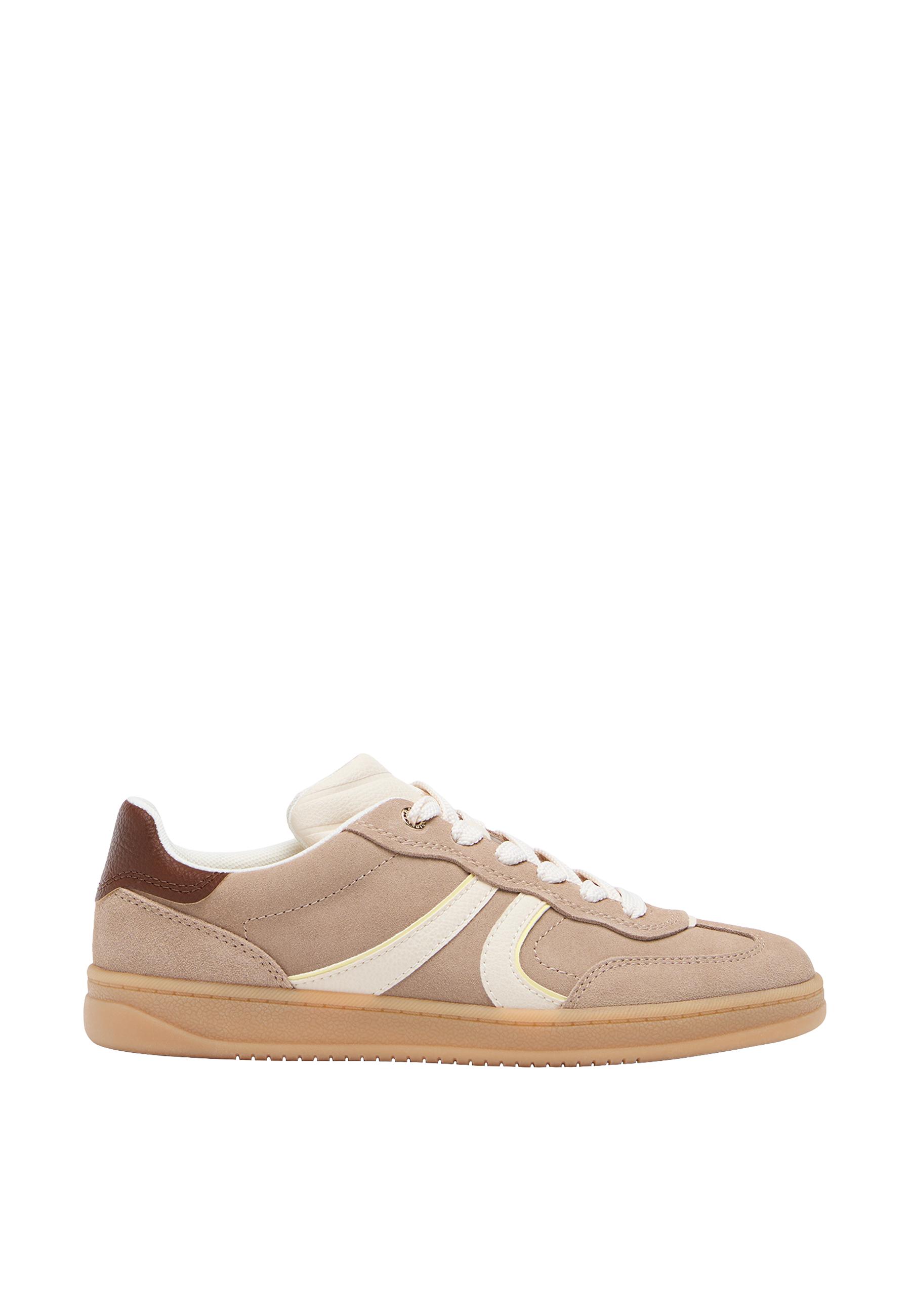 Casual leather trainers — BEIGE