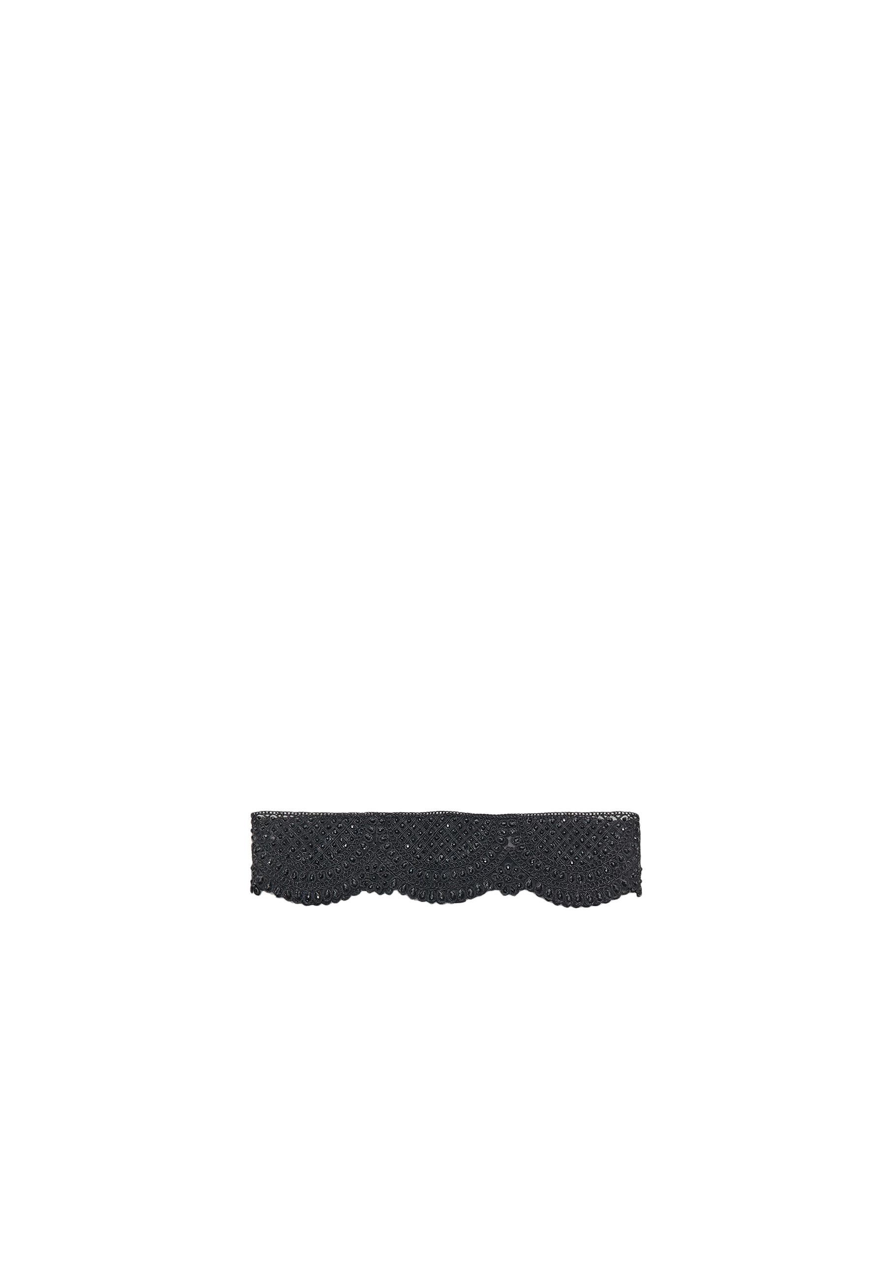 Wide faux pearl belt — Black
