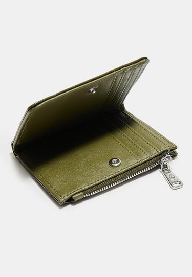 Mock croc card holder purse — Khaki 5