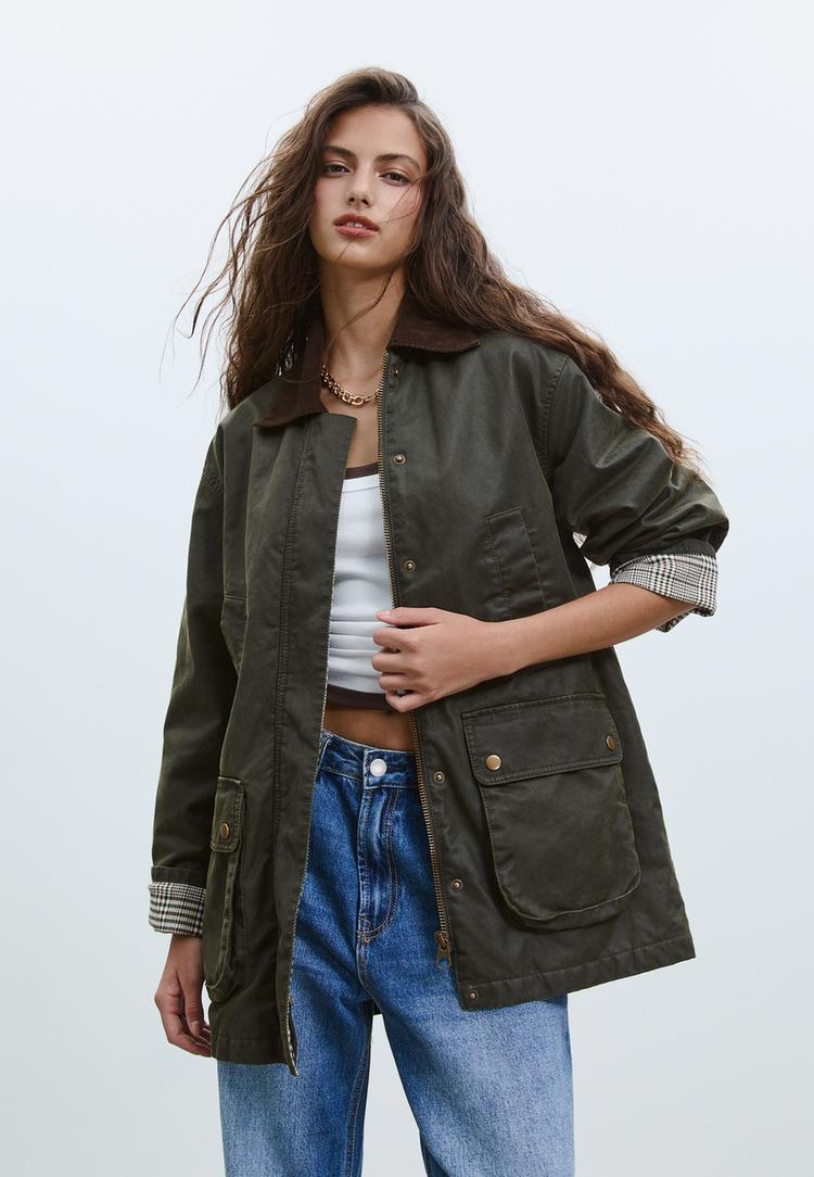 gewaxt multizakkenparka