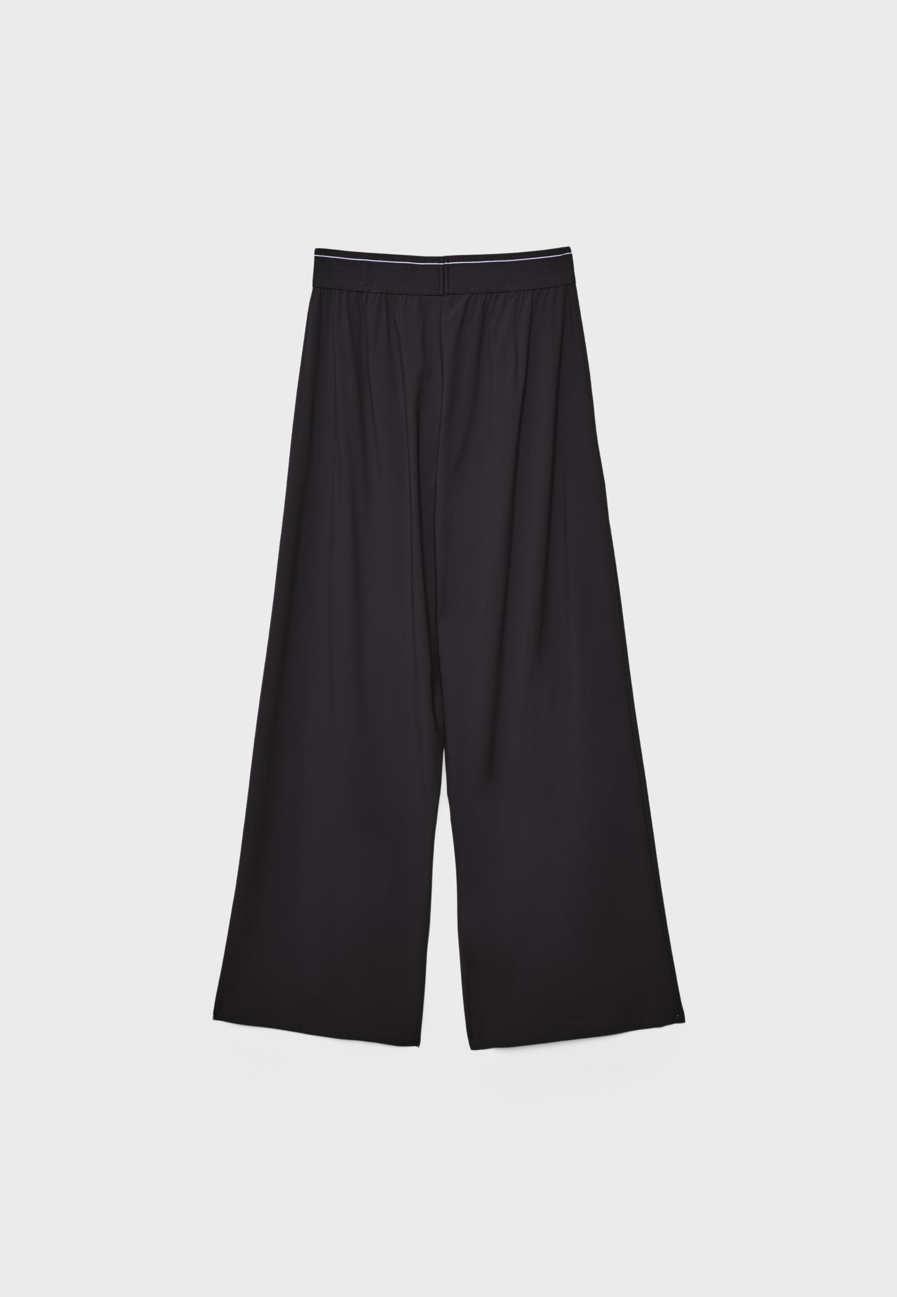 Elasticated waist palazzo joggers — Black