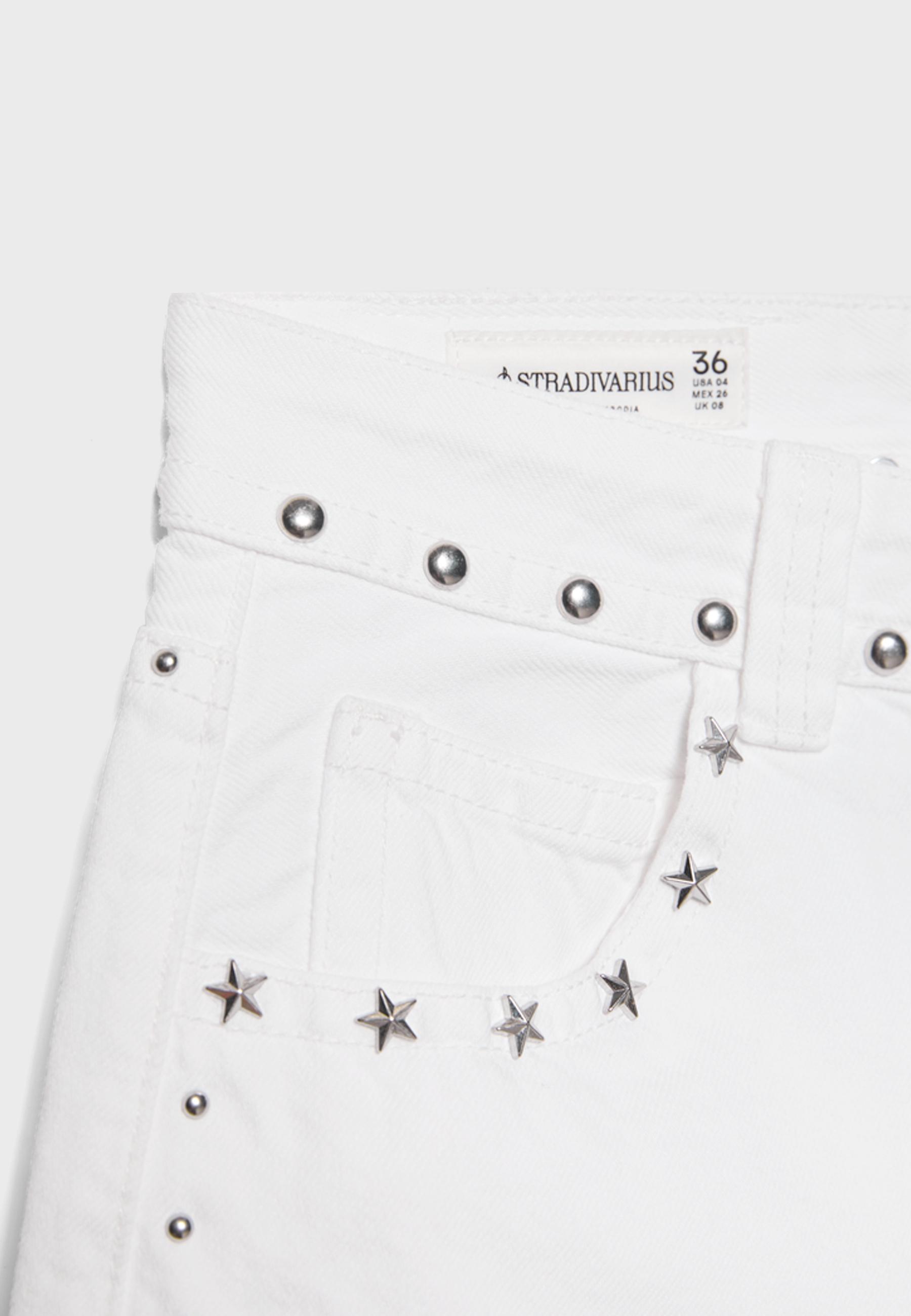 Star stud shorts — White
