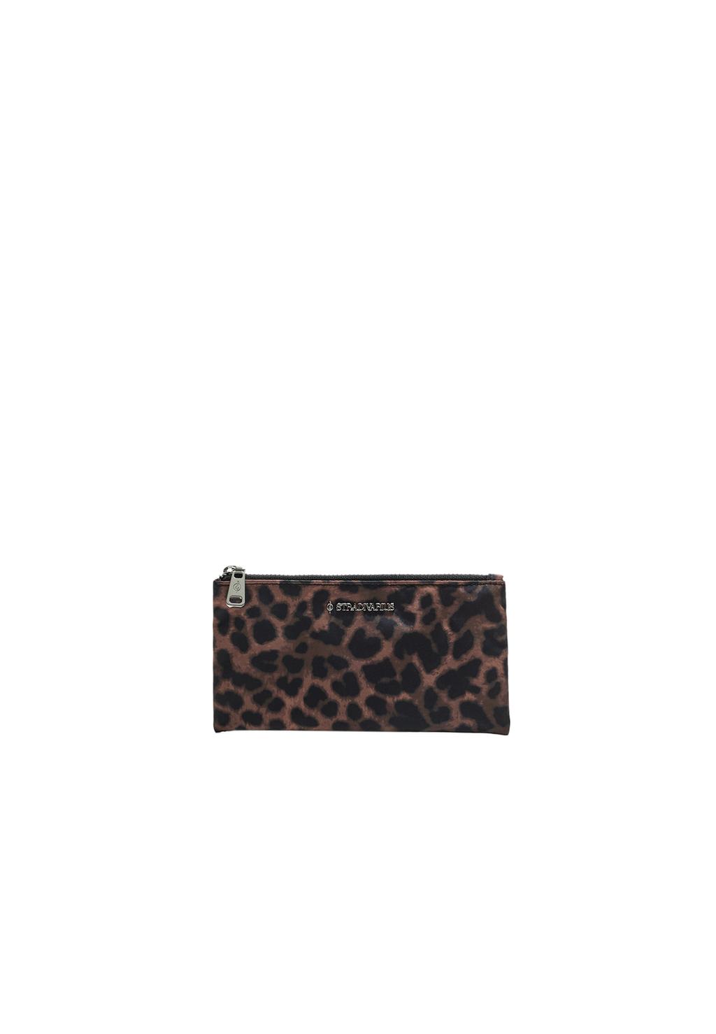Beauty case con cerniera leopardato