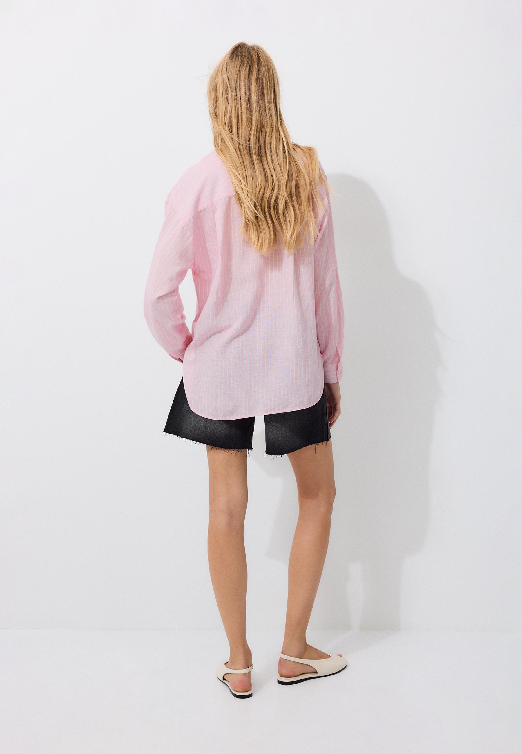 Linen-effect shirt — Dusty rose