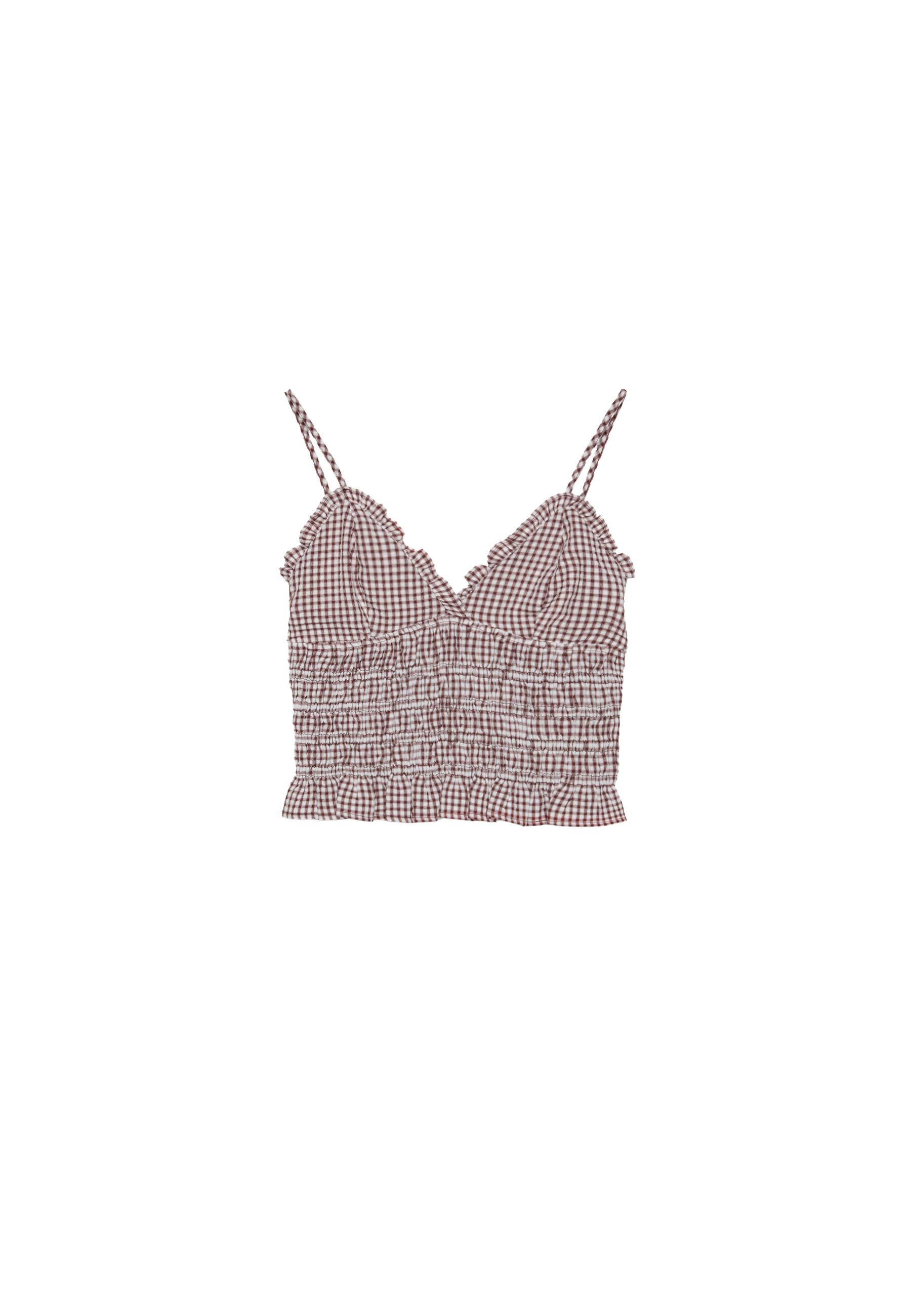 Shirred strap top — Terracotta