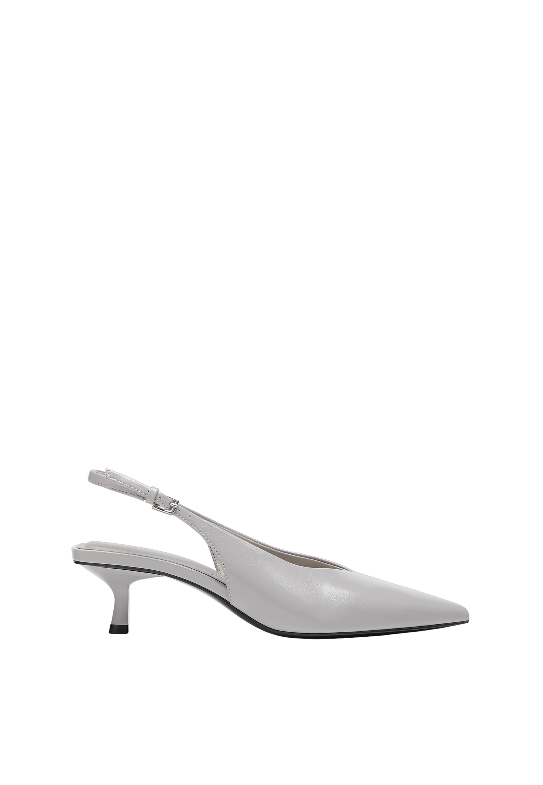 V-neck heeled shoes — GREY