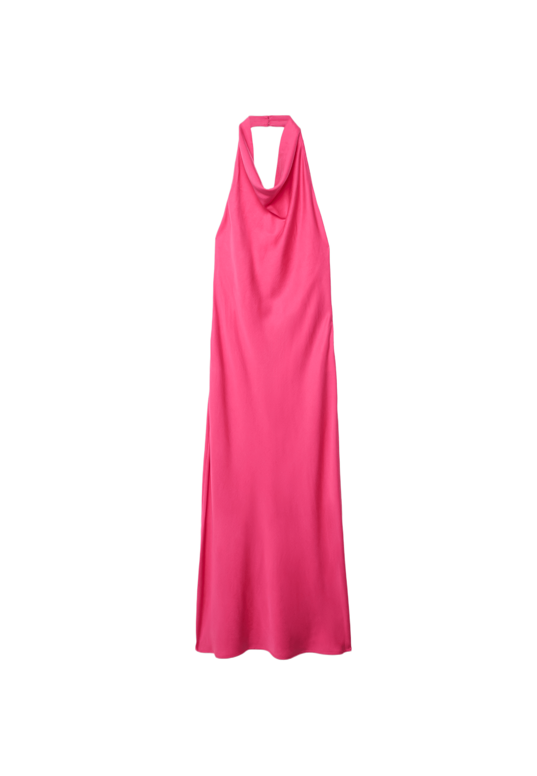 Backless halter midi dress — Fuchsia