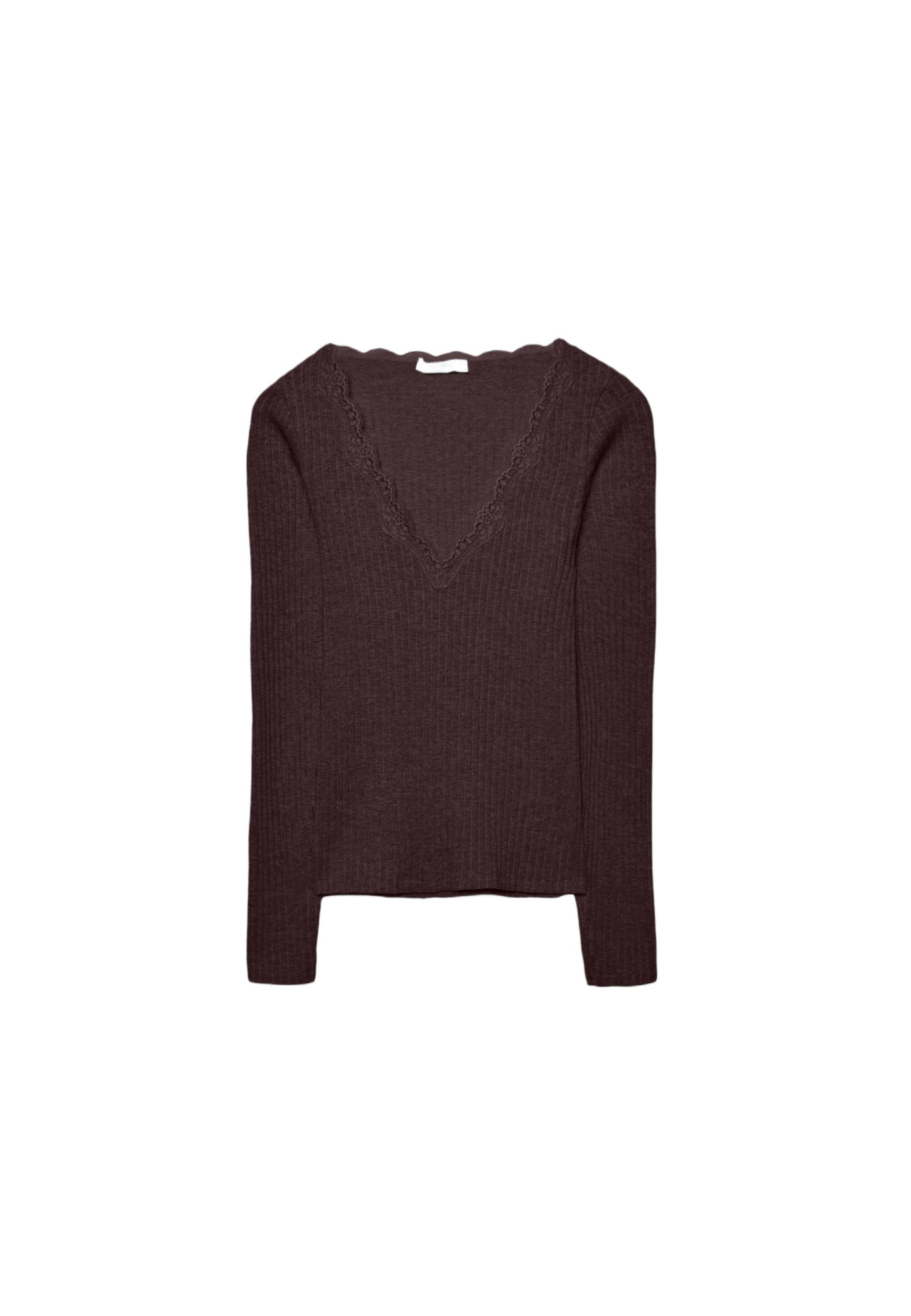 Seamless lace top — Brown