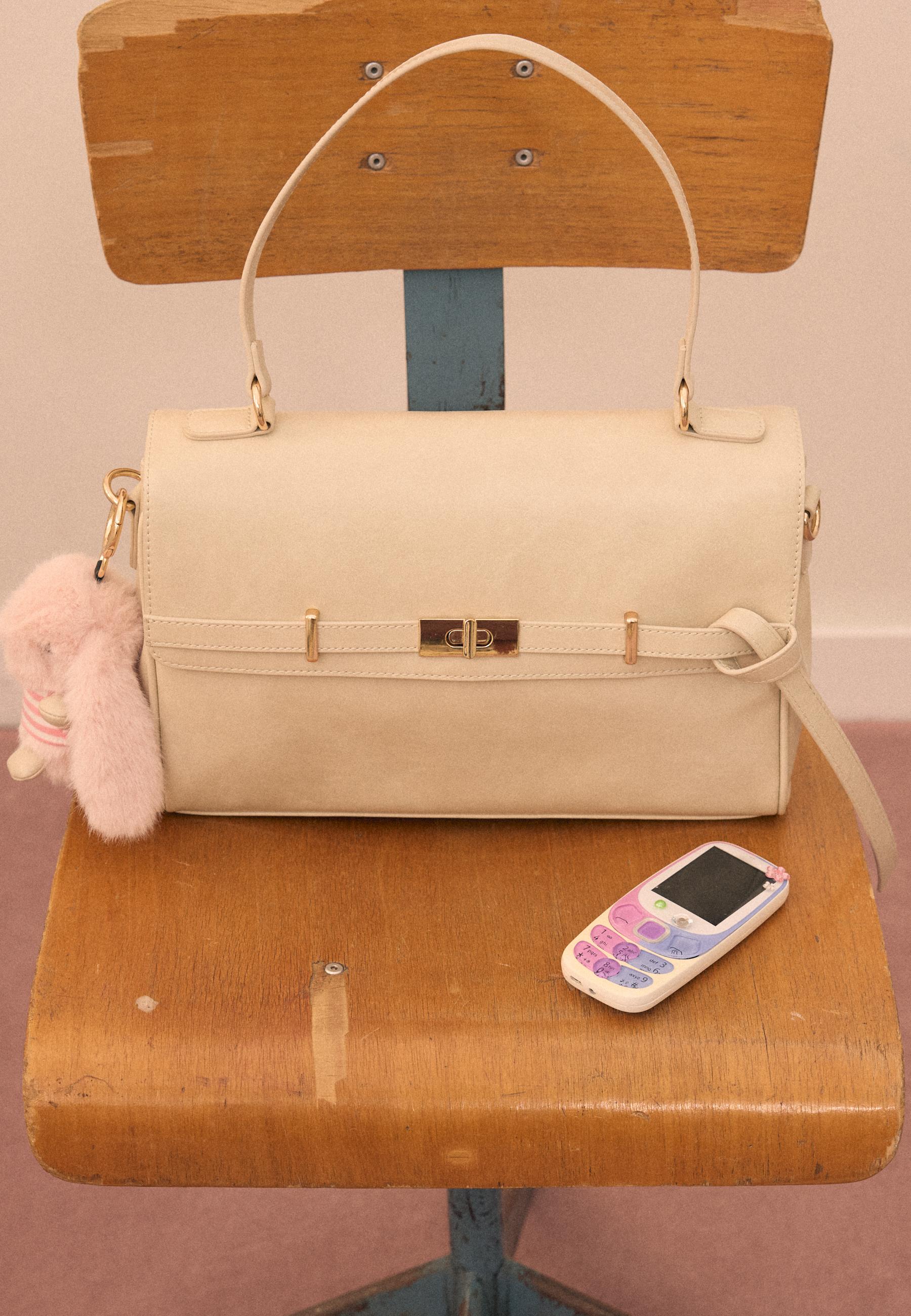 Medium belt crossbody bag — Ecru