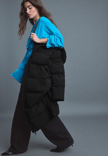 Padded coat with belt — Black 7
