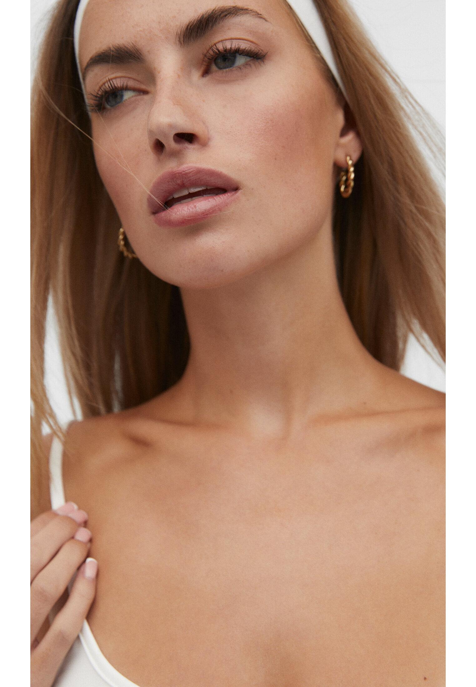 Strappy polyamide top — Ecru
