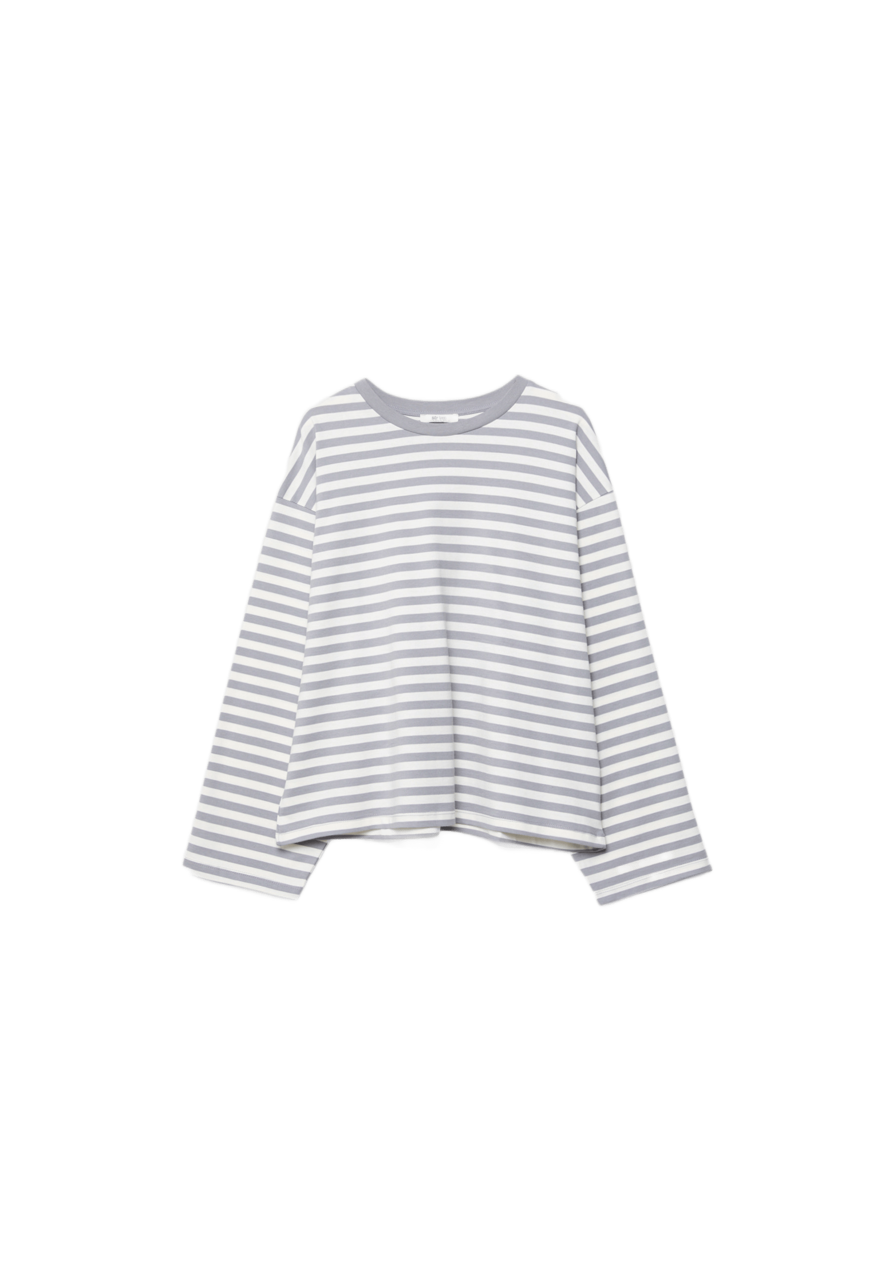 Striped long sleeve T-shirt — Grey melange