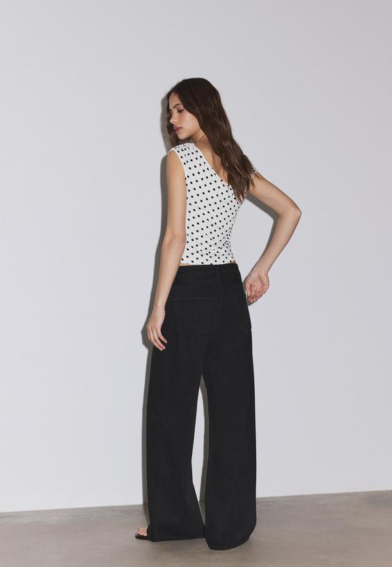 Stradivarius Wide-Leg Jeans Black 8