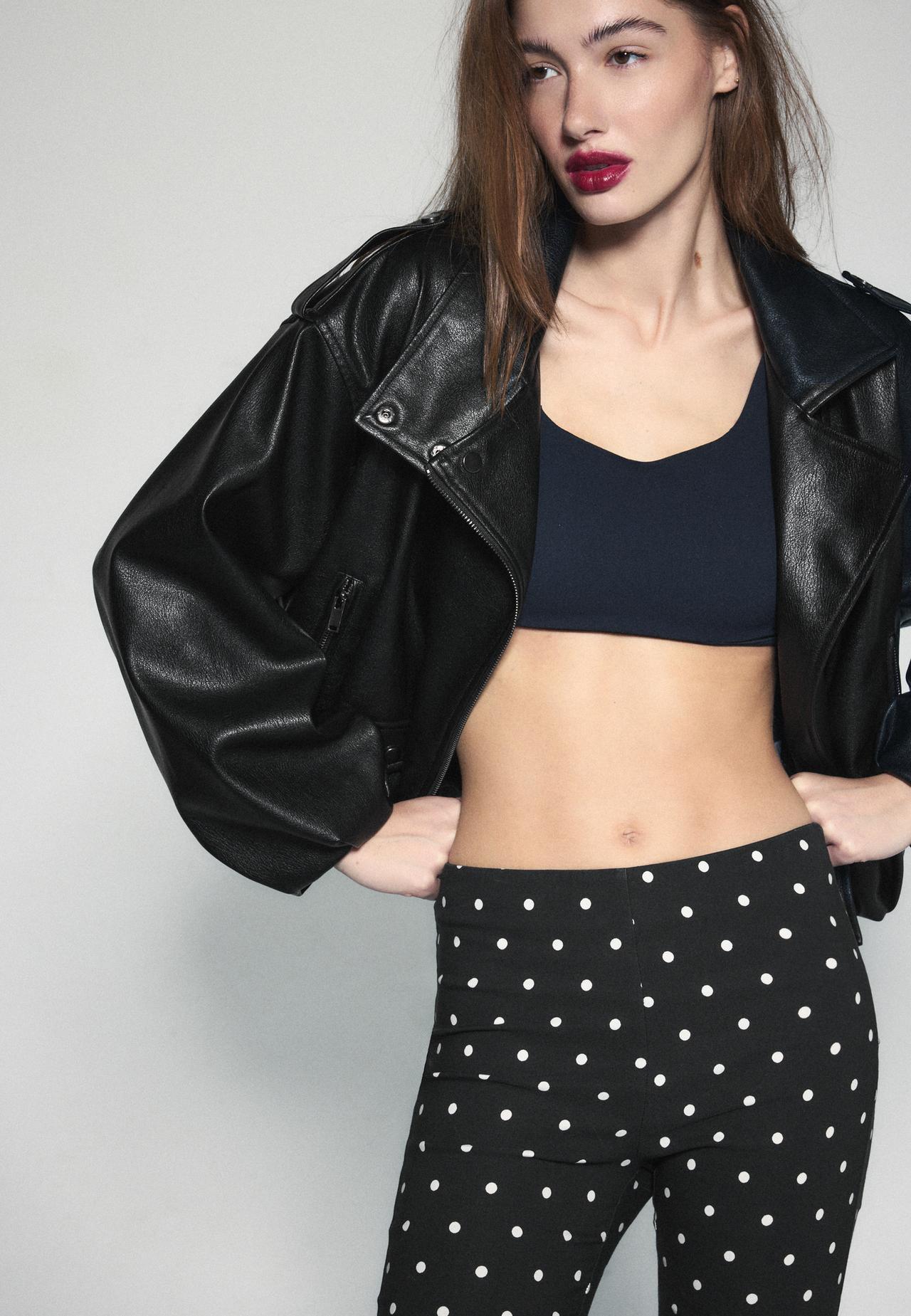Polka dot capris — Black