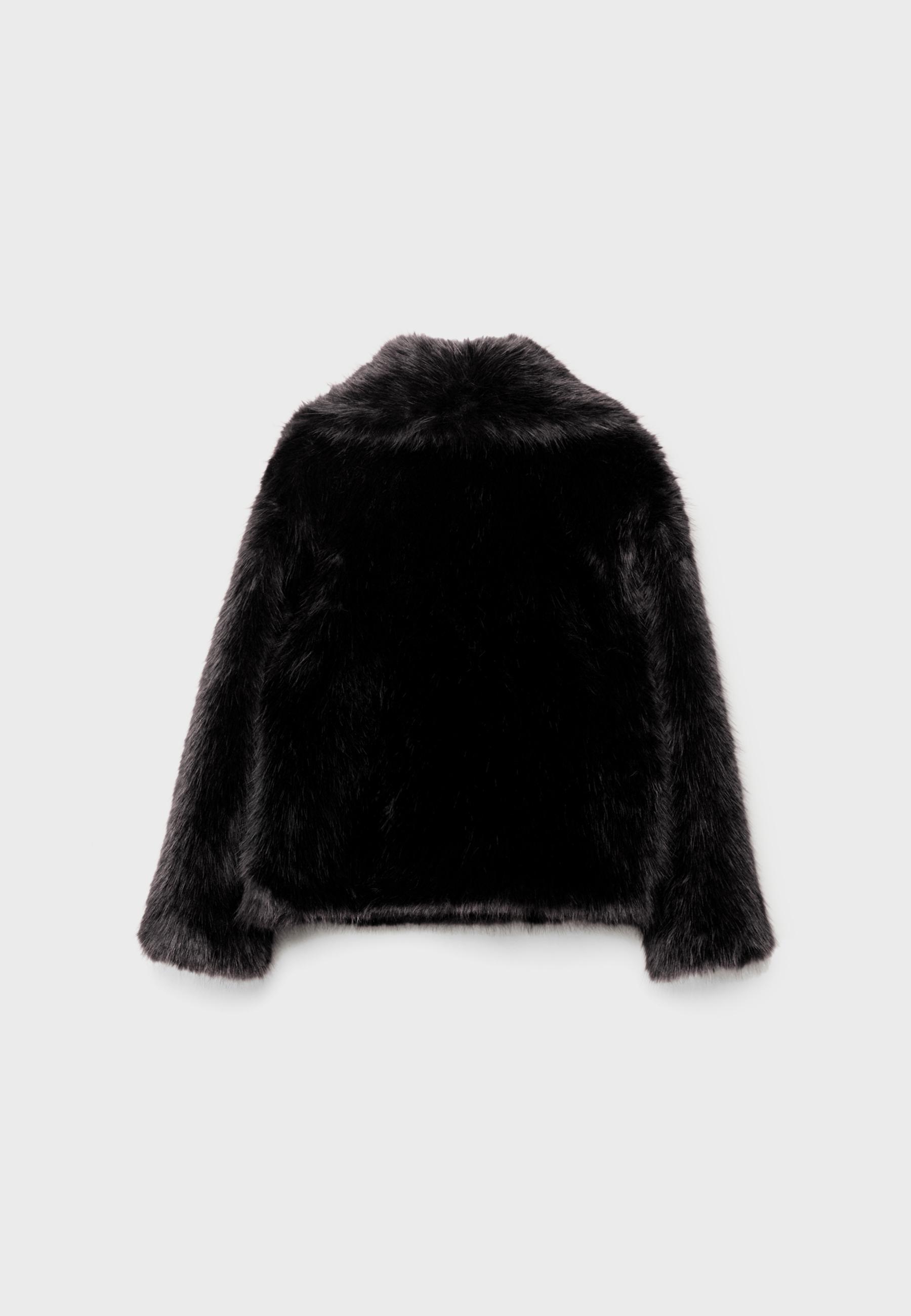 Cropped faux fur jacket - Women's fashion | Stradivarius Romania