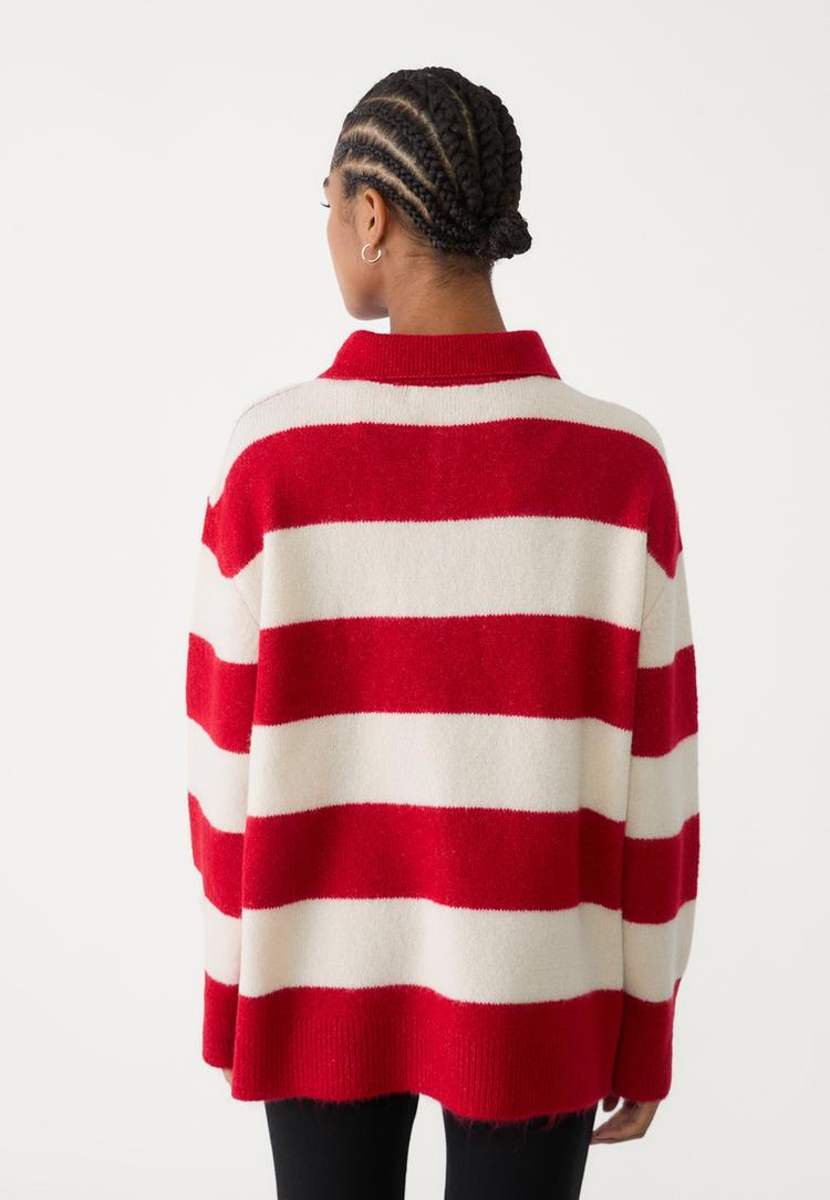 pull polo en maille a boutons
