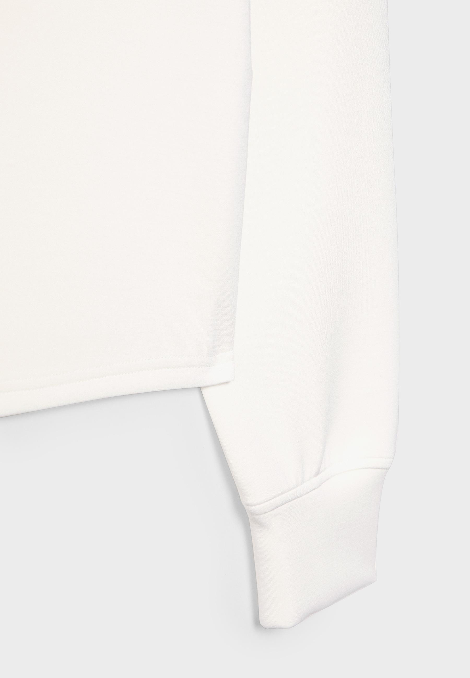 Soft-touch off-the-shoulder sweatshirt — White