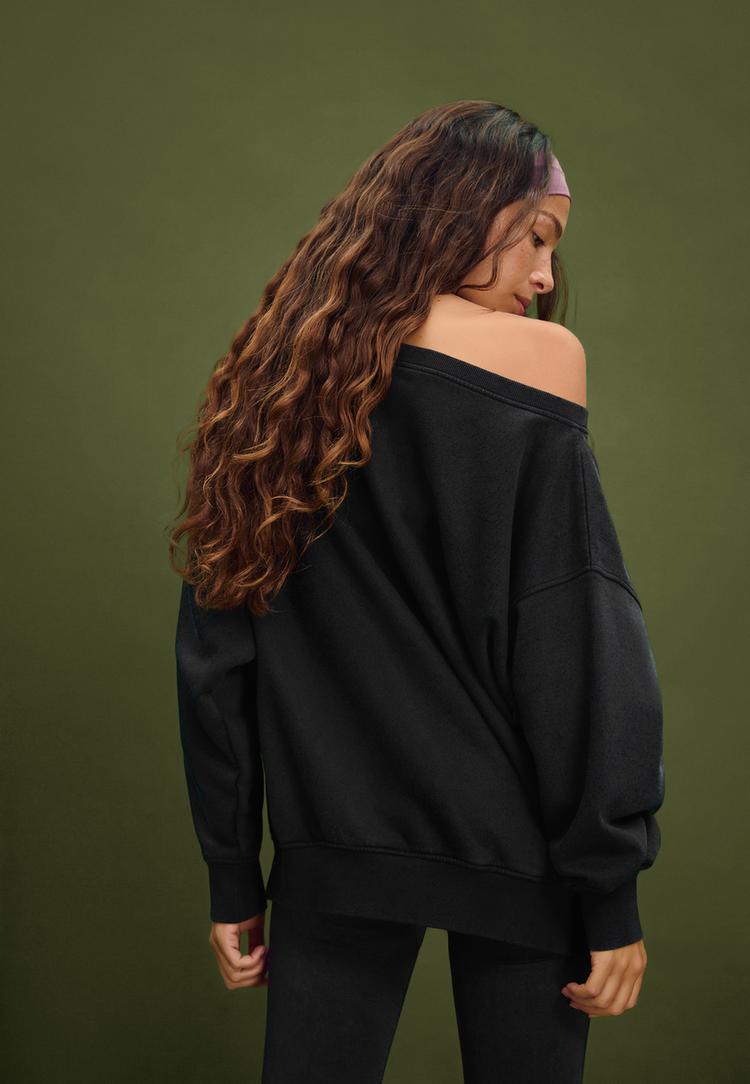 ykanms gorunumlu baskl sweatshirt