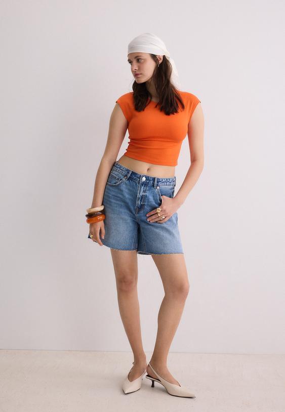 basic aansluitend cropped tshirt