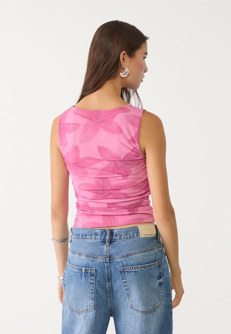 top tul estampado