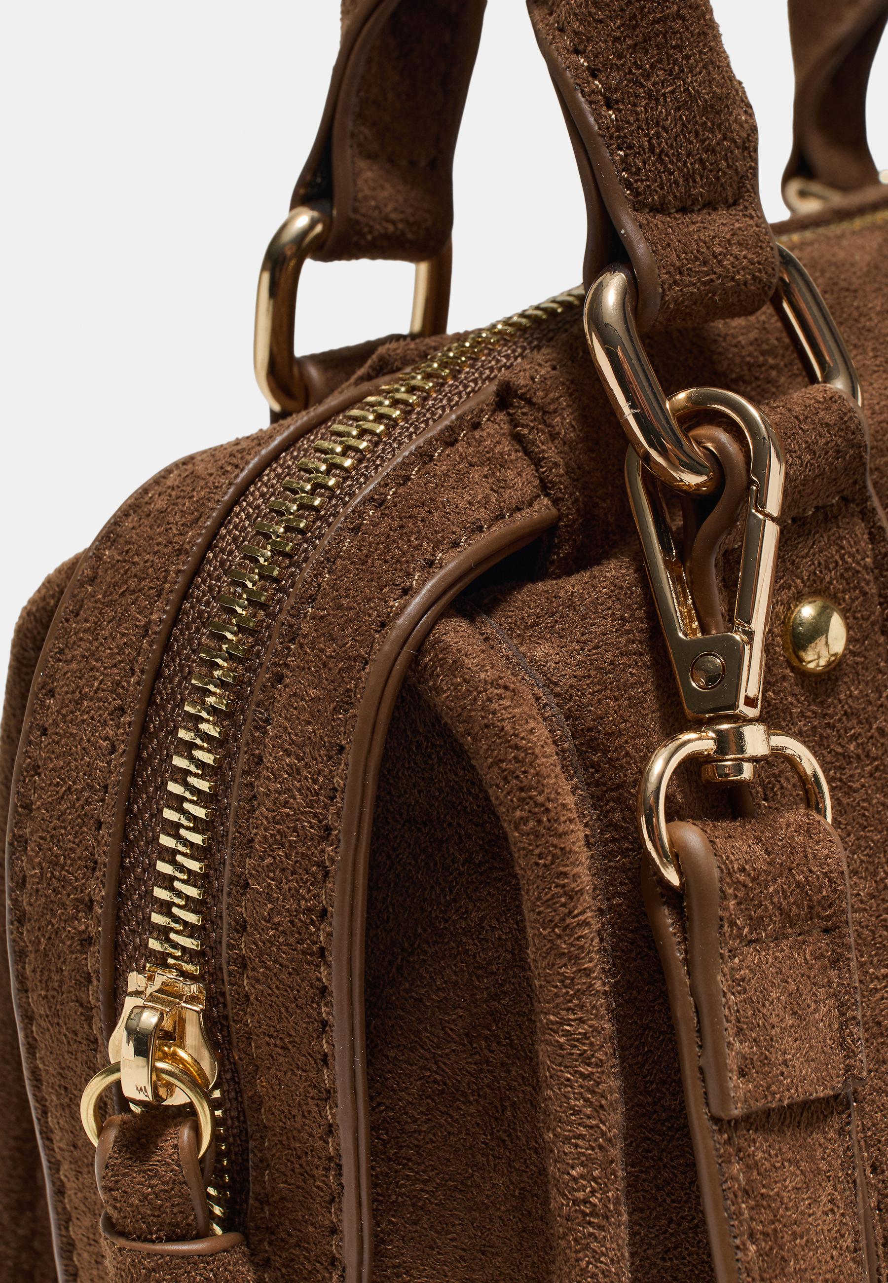 Zipped crossbody bowling bag — Brown