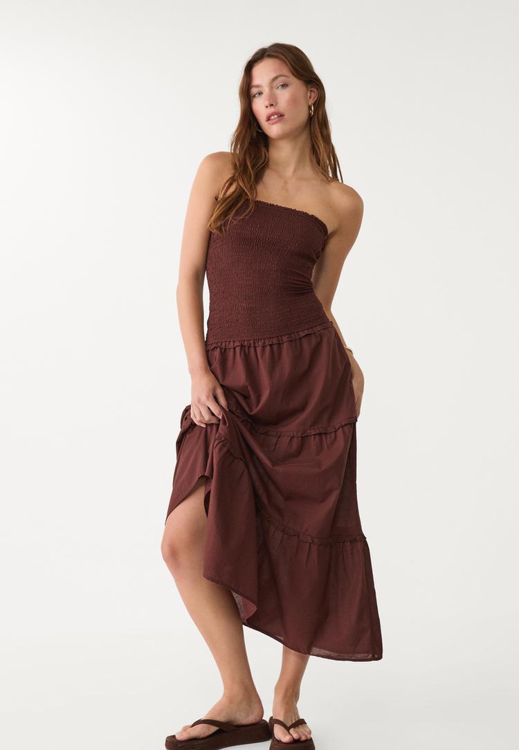 vestido midi fluido