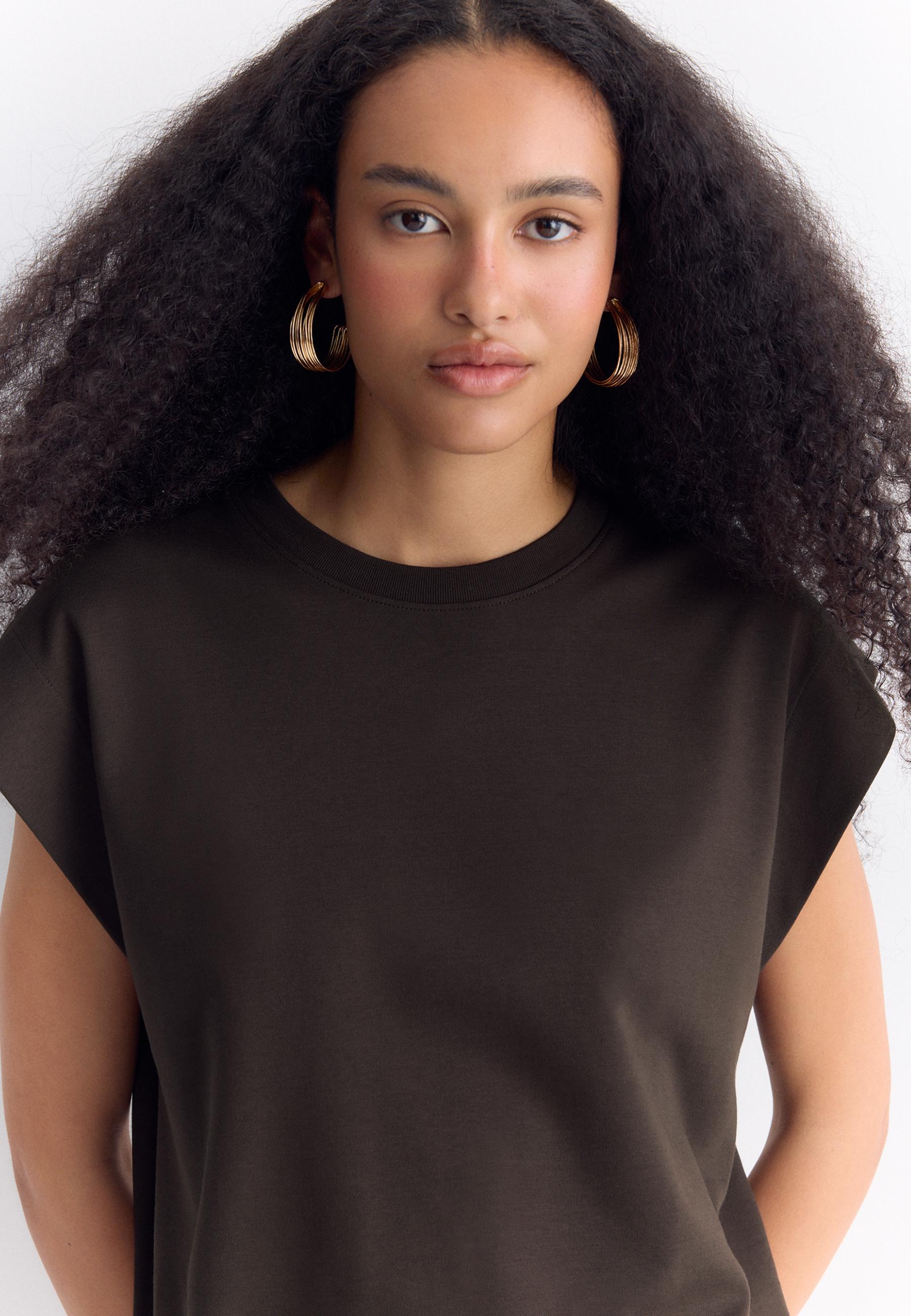 B06 Düşük omuz basic t-shirt - Görsel 4