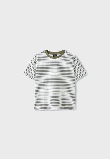 B01 striped regular T-shirt — Khaki 7
