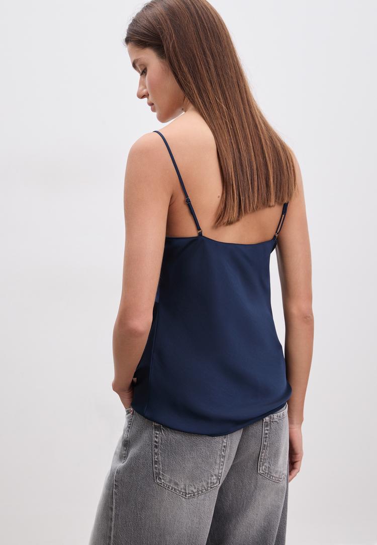 top satinado encaje