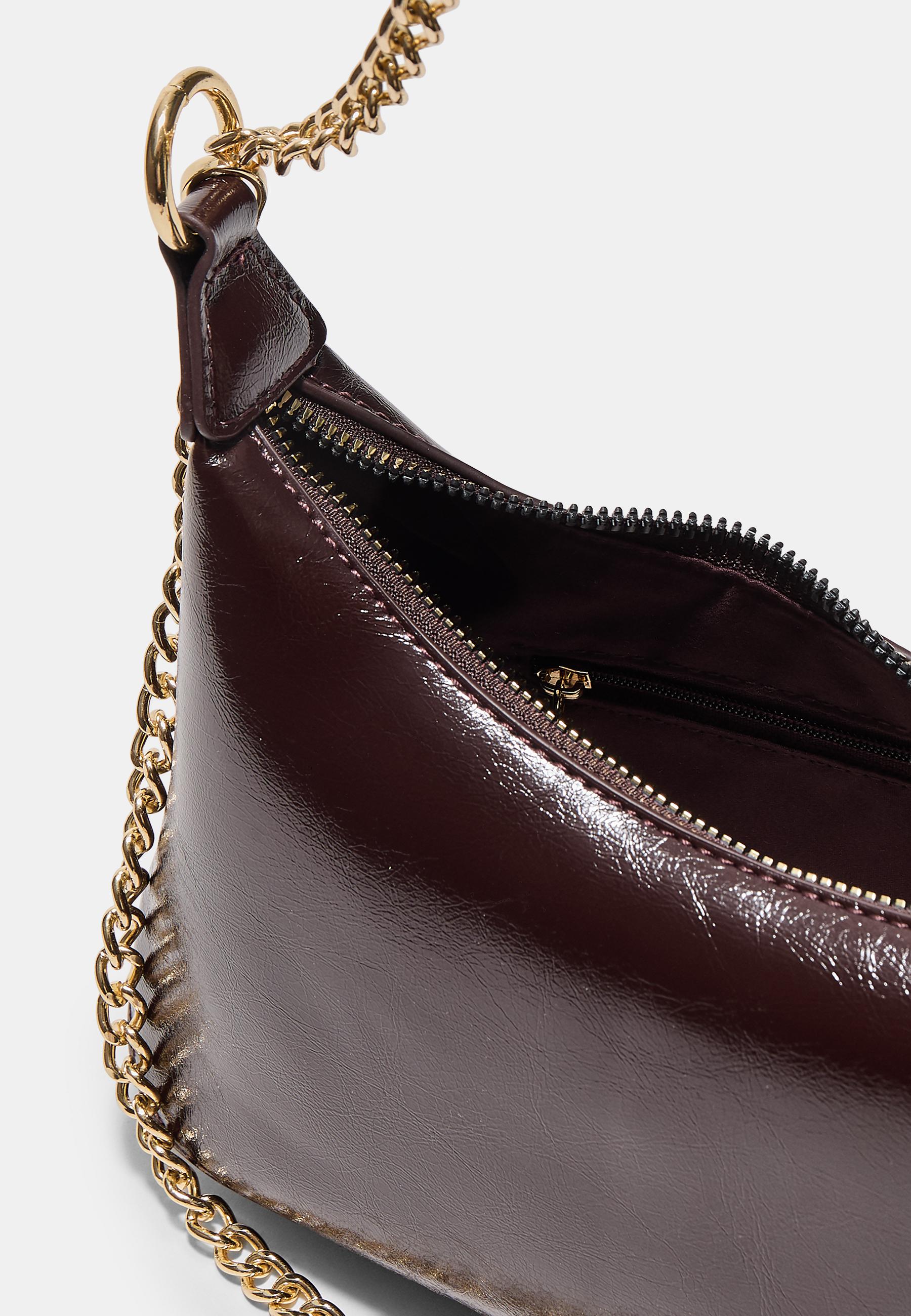 Crossbody bag with chains — Brown