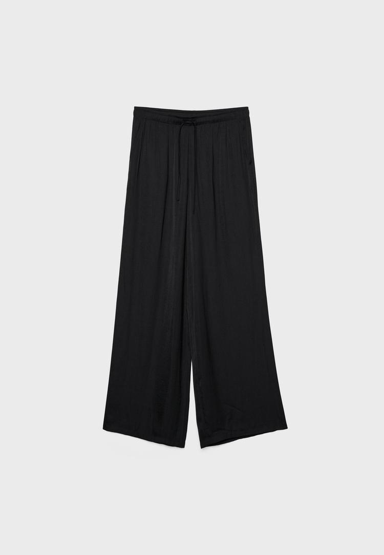 Dökümlü saten pantolon_1