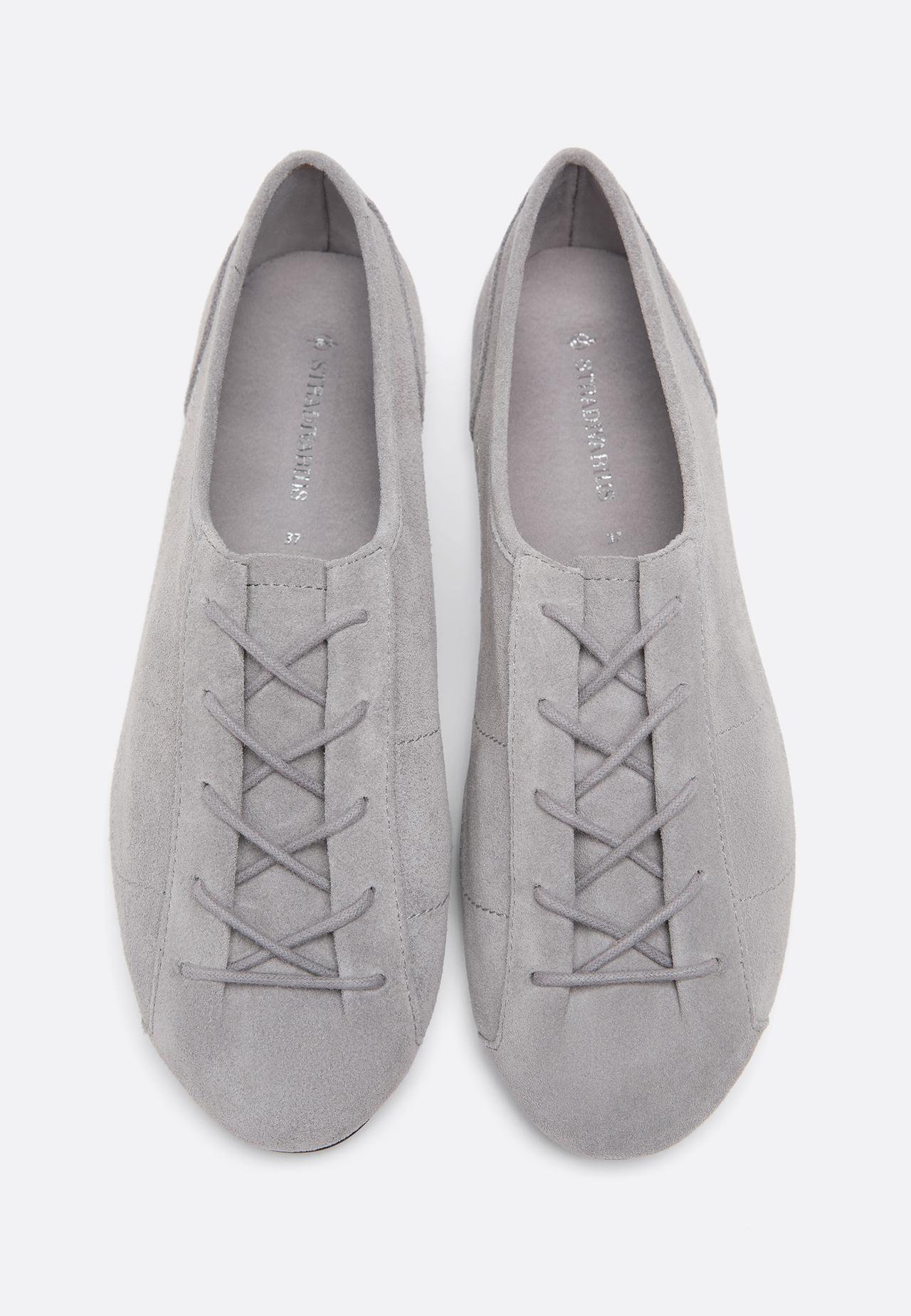 Soft leather blucher sneakers — GREY
