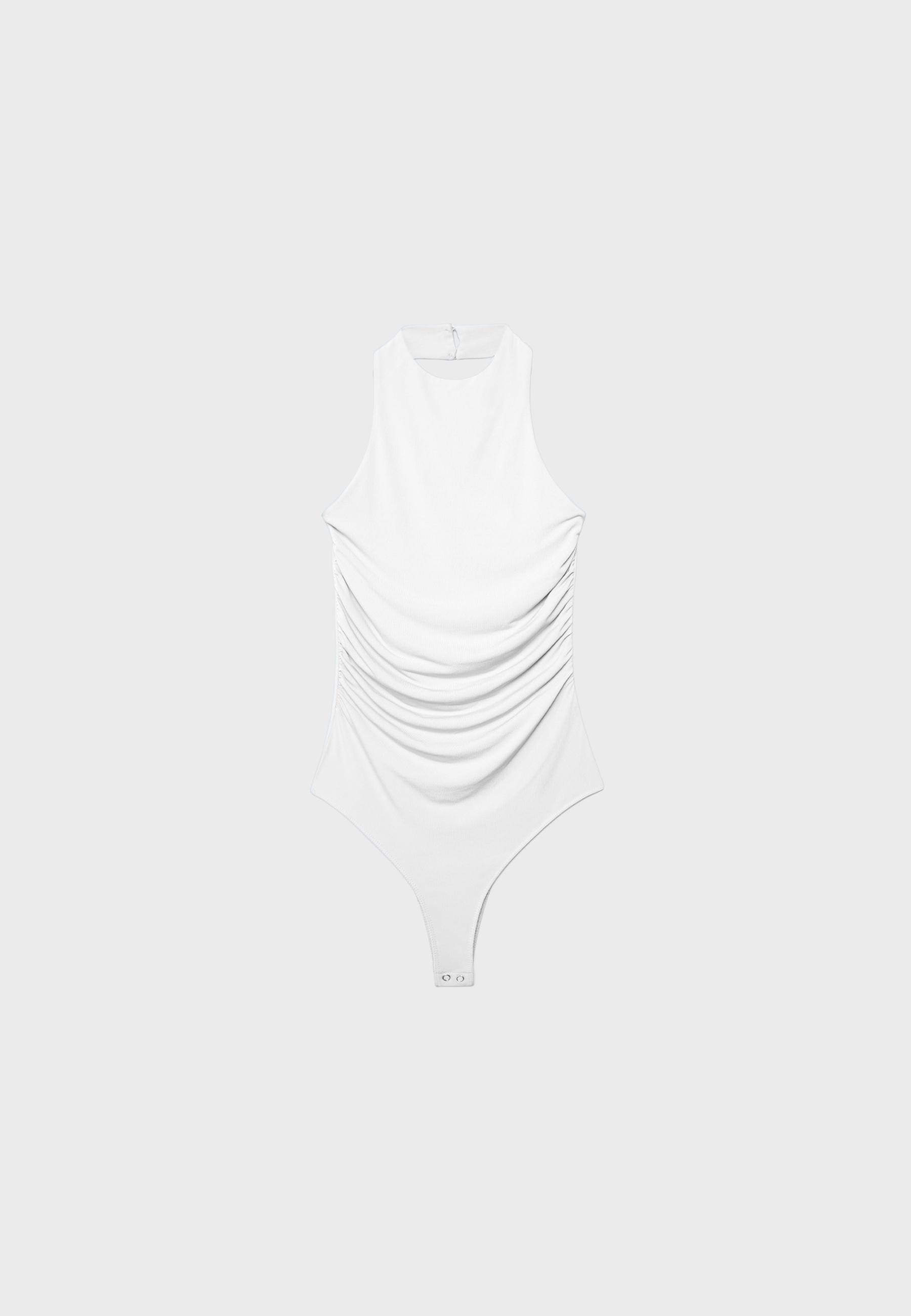 Halterneck bodysuit — Ecru