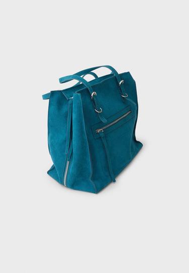 Shopper bag with zips — Teal 3