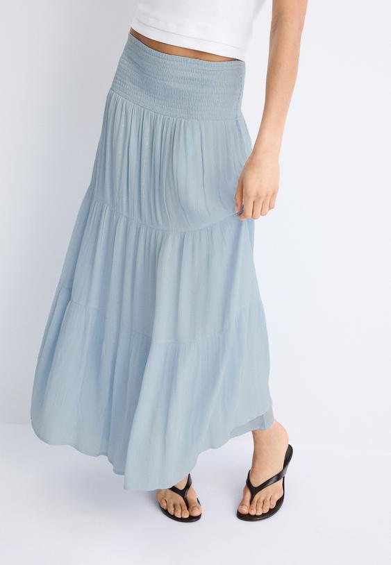 jupe a panneaux fil metallise