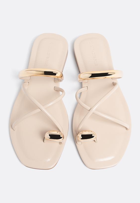 flat sandals with metal detail
