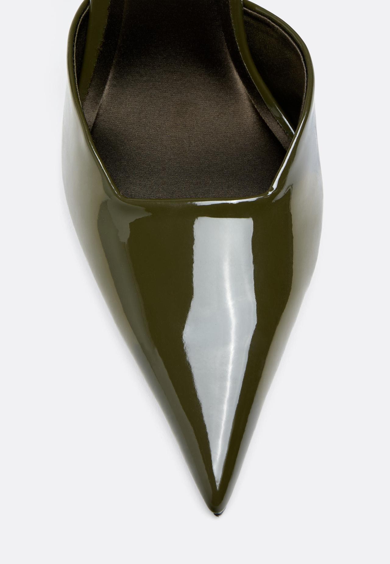 Patent-effect stiletto shoes — KHAKI 