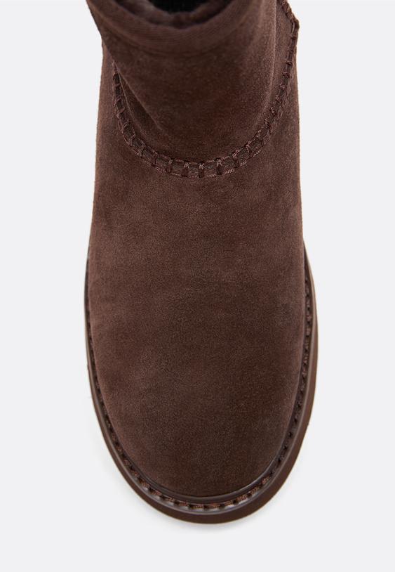 duz tabanl ici kurklu deri bot