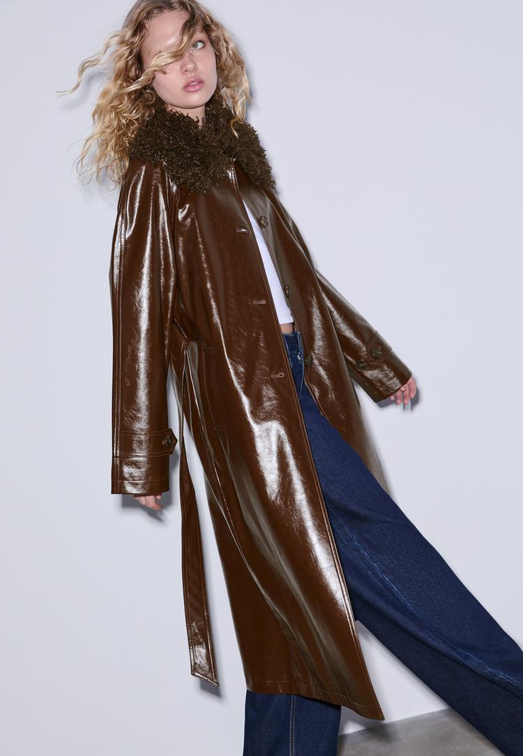 long trench similicuir
