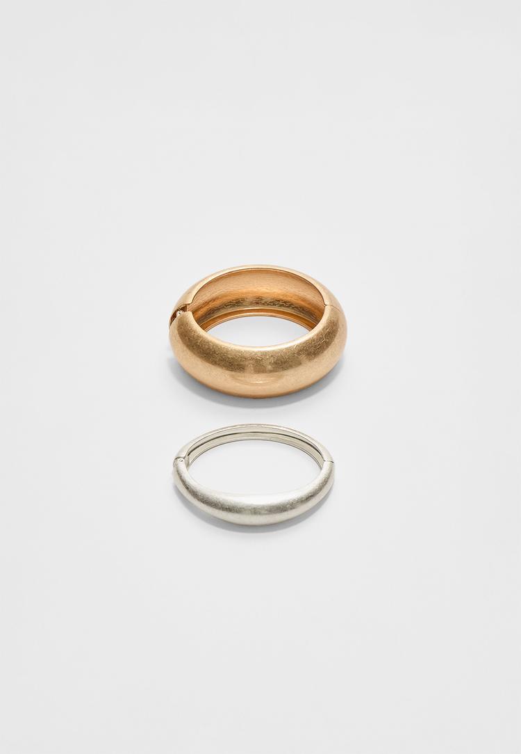 set 2 pulseras maxi metalicas