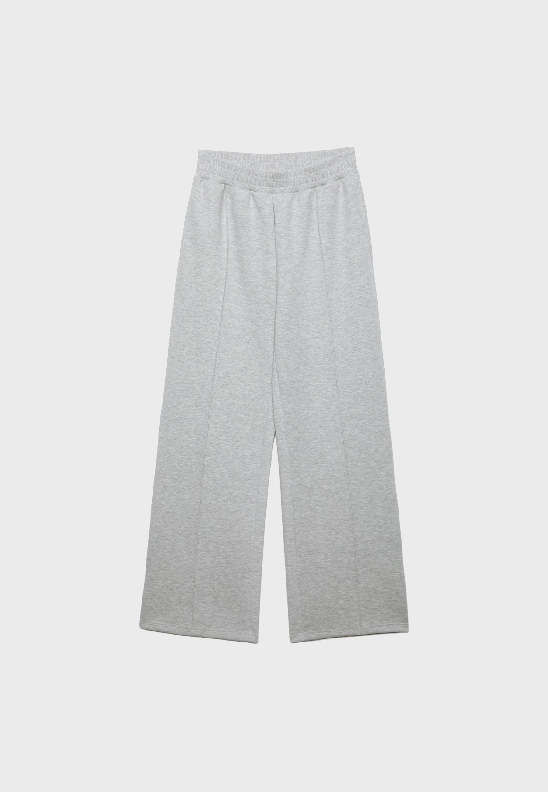 Soft-touch interlock jogger trousers — Grey melange
