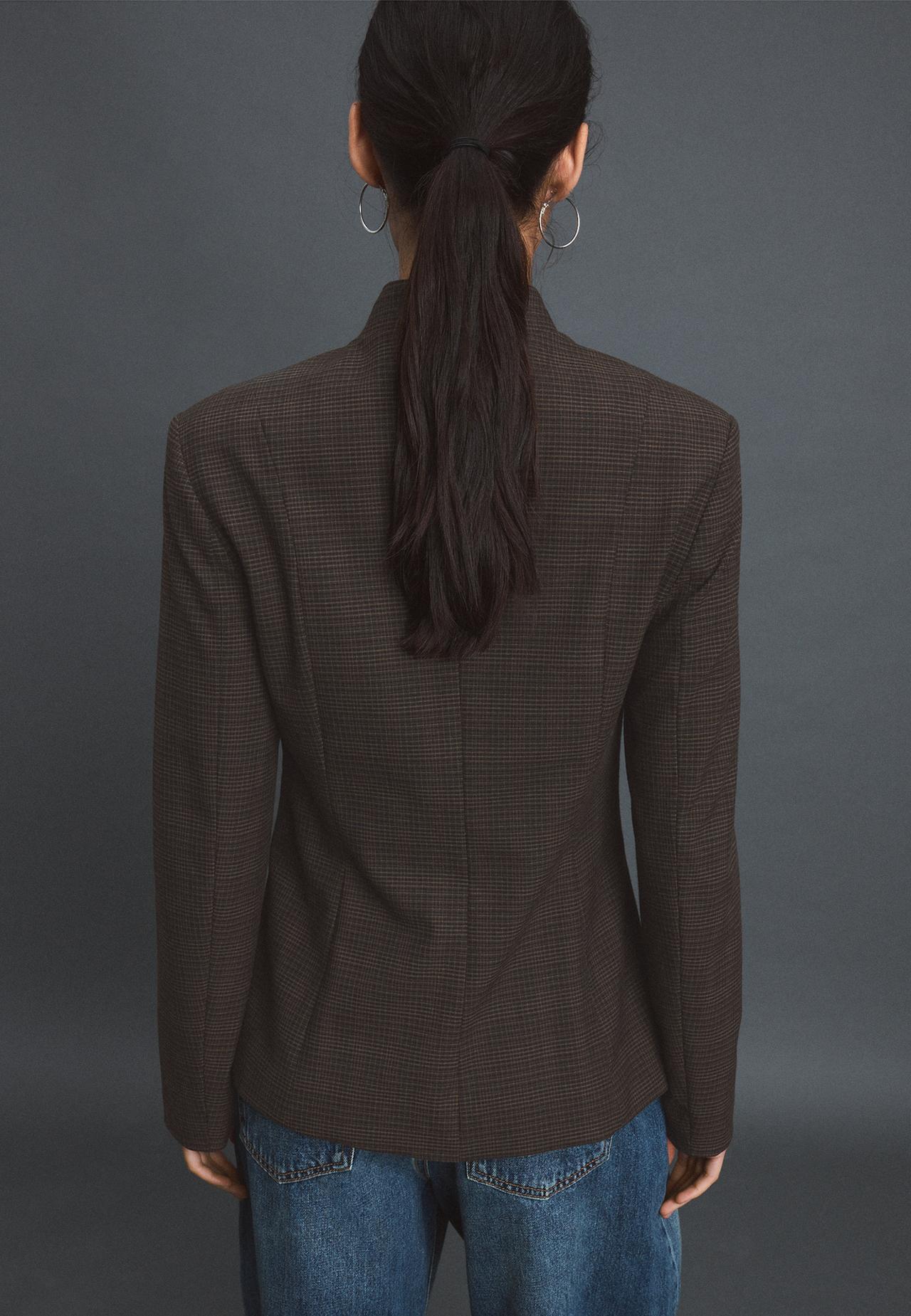Asymmetric multi-button blazer — Brown