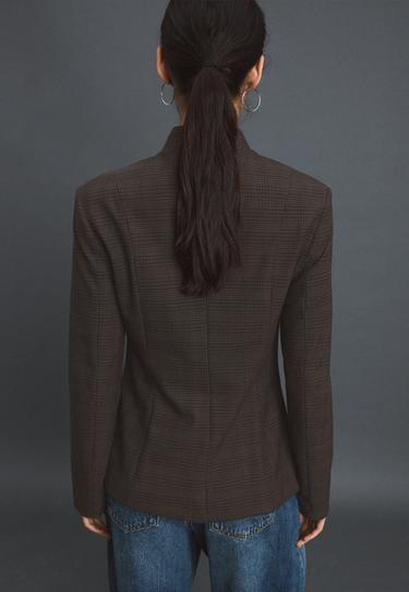 Asymmetric multi-button blazer — Brown 5