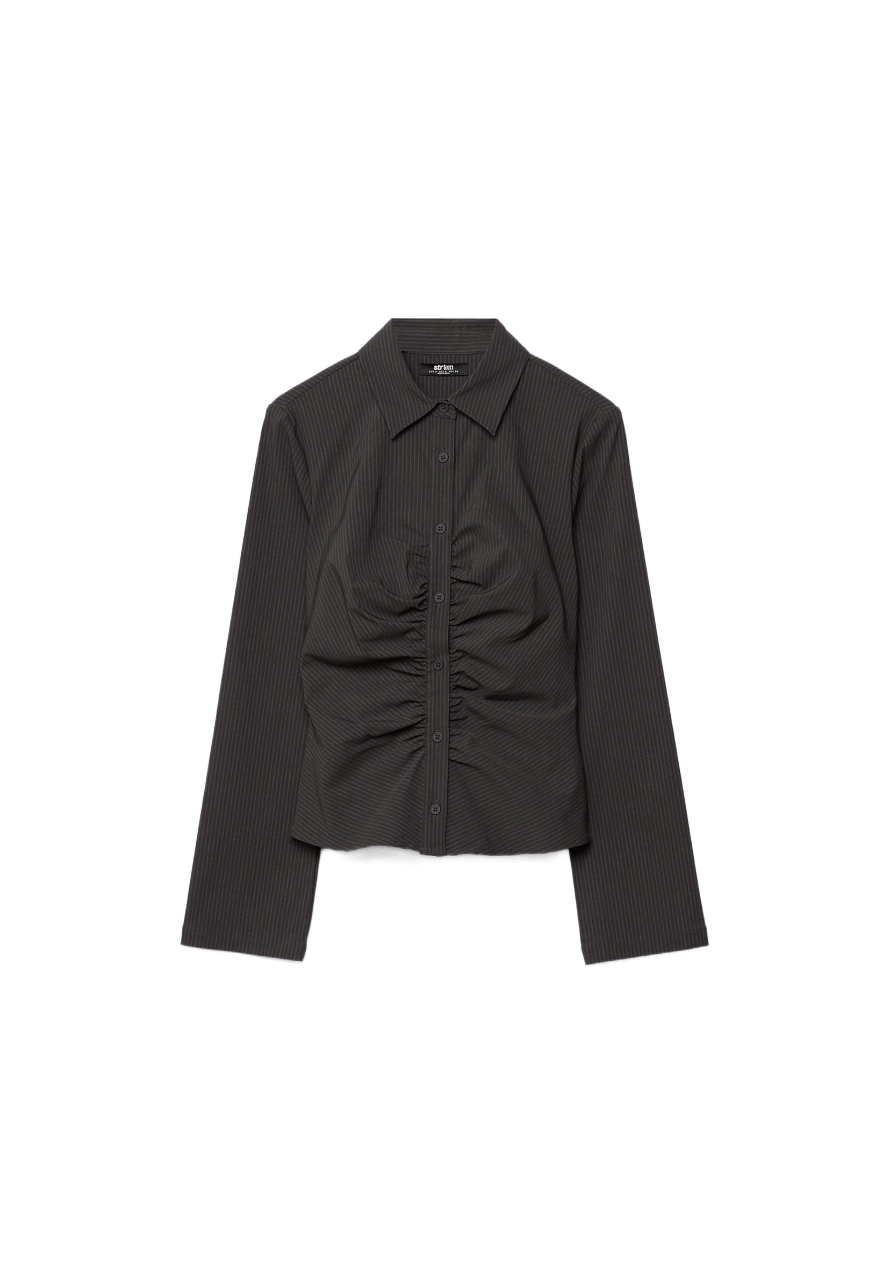 Plain gathered shirt — Brown